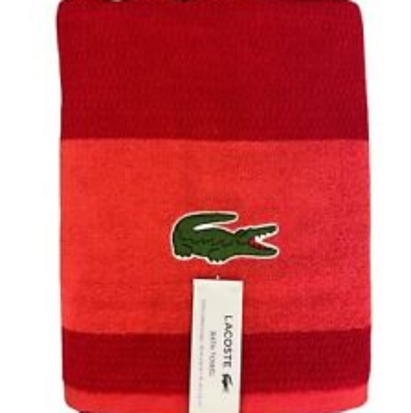 Lacoste Red Bath Towel - Picture 2 of 2